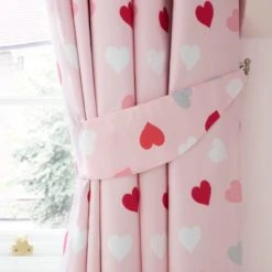 Dunelm Loveable Hearts Blackout Eyelet Curtains Pink, Cotton, Kids 8 Dunelm Loveable Hearts Blackout Eyelet Curtains Pink, Cotton, Kids -Eve Home And Furniture Shop 1000063861 alt01