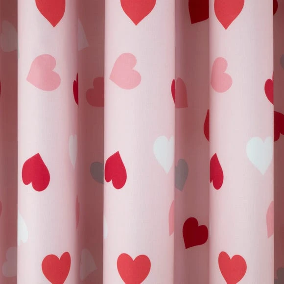 Dunelm Loveable Hearts Blackout Eyelet Curtains Pink, Cotton, Kids 4 Dunelm Loveable Hearts Blackout Eyelet Curtains Pink, Cotton, Kids - Image 4