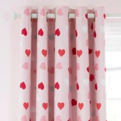Dunelm Loveable Hearts Blackout Eyelet Curtains Pink, Cotton, Kids 10 Dunelm Loveable Hearts Blackout Eyelet Curtains Pink, Cotton, Kids -Eve Home And Furniture Shop 1000063861 alt03