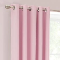 Dunelm Mia Pink Blackout Eyelet Curtains Kids, Polyester -Eve Home And Furniture Shop 1000071255 alt03