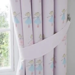 Dunelm Fairies Pink Blackout Pencil Pleat Curtains Kids, Polycotton -Eve Home And Furniture Shop 1000074874 alt01