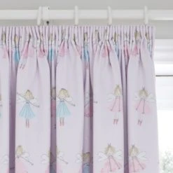 Dunelm Fairies Pink Blackout Pencil Pleat Curtains Kids, Polycotton -Eve Home And Furniture Shop 1000074874 alt03