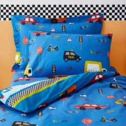 Dunelm Transport Blue Duvet Cover Set Reversible, Duvet Cover Sets, Polycotton -Eve Home And Furniture Shop 1000076041 alt03