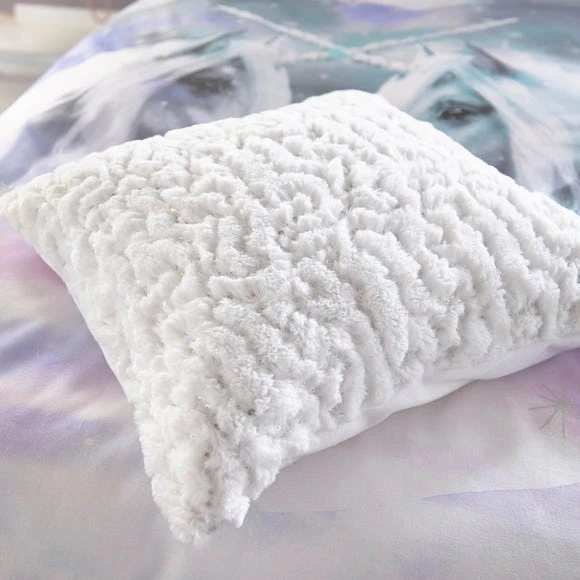 Dunelm Faux Fur White Sequin Cushion Kids Cushion 3 Dunelm Faux Fur White Sequin Cushion Kids Cushion - Image 3
