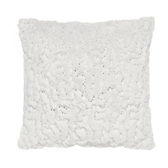 Dunelm Faux Fur White Sequin Cushion Kids Cushion 2 Dunelm Faux Fur White Sequin Cushion Kids Cushion - Image 2