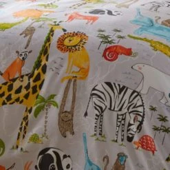 Dunelm My World Reversible Duvet Cover and Pillowcase Set Animals, Blue, Duvet Cover Sets -Eve Home And Furniture Shop 1000109424 alt01