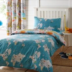 Dunelm My World Reversible Duvet Cover and Pillowcase Set Animals, Blue, Duvet Cover Sets -Eve Home And Furniture Shop 1000109424 alt02