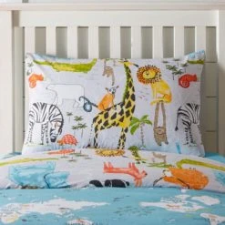 Dunelm My World Reversible Duvet Cover and Pillowcase Set Animals, Blue, Duvet Cover Sets -Eve Home And Furniture Shop 1000109424 alt04