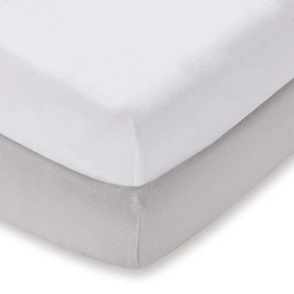 1000123957_main.jpg Dunelm Pack of 2 Grey Jersey 100% Cotton Cot Fitted Sheets Plain -Eve Home And Furniture Shop 1000123957 main