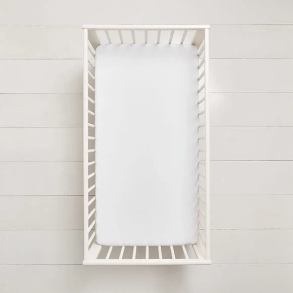 Dunelm Pack of 2 White 100% Cotton Jersey Cot Fitted Sheets Plain 3 Dunelm Pack of 2 White 100% Cotton Jersey Cot Fitted Sheets Plain - Image 3