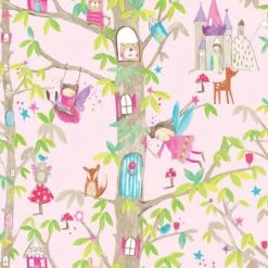 Arthouse Woodland Fairies Pink Wallpaper Paper, Patterned 5 Arthouse Woodland Fairies Pink Wallpaper Paper, Patterned -Eve Home And Furniture Shop 1000135130 alt01