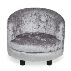 Dunelm Kids Silver Crushed Velvet Chair Kids Chair -Eve Home And Furniture Shop 1000139694 alt01