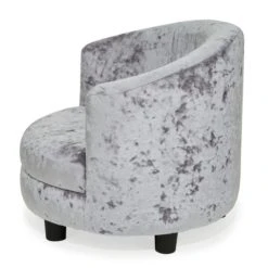 Dunelm Kids Silver Crushed Velvet Chair Kids Chair -Eve Home And Furniture Shop 1000139694 alt03
