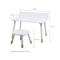 Dunelm Kids White Desk and Stool Natural History Museum Modern Skandi, Wood, Kids Tables -Eve Home And Furniture Shop 1000140314 alt02