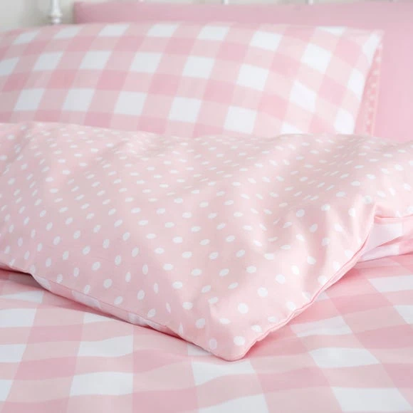 Dunelm Gingham Pink Duvet Cover and Pillowcase Set Reversible, Duvet Cover Sets, Polycotton 11 Dunelm Gingham Pink Duvet Cover and Pillowcase Set Reversible, Duvet Cover Sets, Polycotton - Image 11