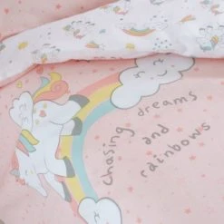 Dunelm Unicorn Dreams 100% Cotton Cot Bed Duvet Cover and Pillowcase Set Animals, Duvet Cover Sets -Eve Home And Furniture Shop 1000142663 alt03