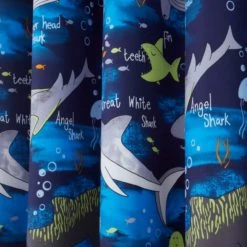Dunelm Sharks Navy Blackout Eyelet Kids Curtains Polycotton, Eyelet Curtains -Eve Home And Furniture Shop 1000143724 alt03
