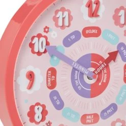 Dunelm Pink Tell The Time Clock Clocks, Plastic -Eve Home And Furniture Shop 1000150176 alt01