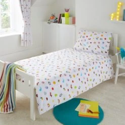 Dunelm Rainbow 100% Cotton Cot Bed Duvet Cover and Pillowcase Set Reversible, Duvet Cover Sets, Patterned -Eve Home And Furniture Shop 1000151245 alt01