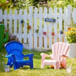 Dunelm Kids Pink Fan Chair Kids Chair, Plain, Polypropylene -Eve Home And Furniture Shop 1000159475 alt01