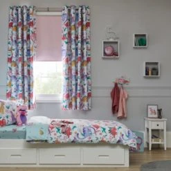 Dunelm Dinosaur Pink Blackout Eyelet Curtains Animals, Polycotton -Eve Home And Furniture Shop 1000160560 alt04