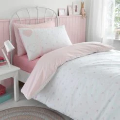 Dunelm Patchwork Hearts Duvet Cover and Pillowcase Set Polycotton, Duvet Cover Sets -Eve Home And Furniture Shop 1000160564 alt01