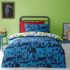 Elements Jungle 100% Cotton Reversible Duvet Cover and Pillowcase Set Duvet Cover Sets, MultiColoured, Patterned -Eve Home And Furniture Shop 1000160571 alt01