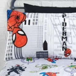 Disney Marvel Spider-Man Duvet Cover and Pillowcase Set Patterned, White, Polycotton -Eve Home And Furniture Shop 1000160610 alt06