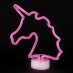 Dunelm Neon Pink Unicorn LED Lamp Table Lamps -Eve Home And Furniture Shop 1000160815 alt01