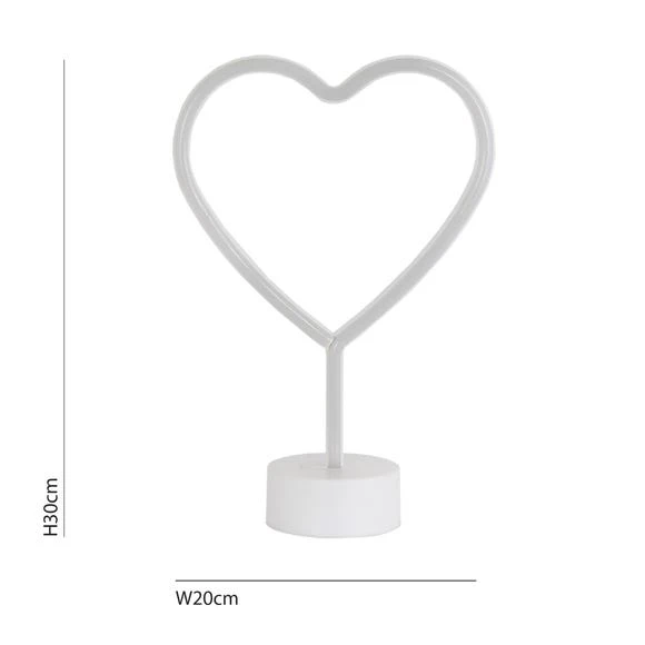 Dunelm Neon Pink Heart LED Lamp Table Lamps 4 Dunelm Neon Pink Heart LED Lamp Table Lamps - Image 4