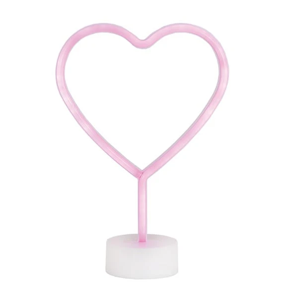 Dunelm Neon Pink Heart LED Lamp Table Lamps 5 Dunelm Neon Pink Heart LED Lamp Table Lamps - Image 5
