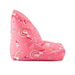 Dunelm Unicorn Pink Relaxer Bean Bag Patterned, Beanbags, Cotton -Eve Home And Furniture Shop 1000160833 alt02