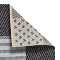 Dunelm Grey Stars and Stripes Rug Rugs, Patterned, Polyester -Eve Home And Furniture Shop 1000161029 alt02
