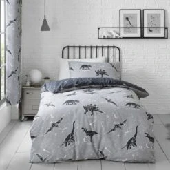 Dunelm Black Space Dinosaur Fitted Sheet Fitted Sheets, Printed, Polycotton -Eve Home And Furniture Shop 1000167403 alt02