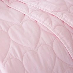 Dunelm Pink Heart Bedspread Polyester, Bedspreads & Runners, Quilted -Eve Home And Furniture Shop 1000167411 alt01