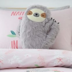 Dunelm Pink Pretty Sloth Duvet Cover and Pillowcase Set Reversible, Printed, Polycotton -Eve Home And Furniture Shop 1000167412 alt05