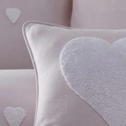 Dunelm Pink Tufted Heart Cushion Cotton, Hearts, Kids Cushion -Eve Home And Furniture Shop 1000167421 alt01
