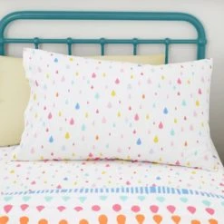 Dunelm Elements Rainbow Geometric 100% Cotton Fitted Sheet Fitted Sheets, Printed, MultiColoured -Eve Home And Furniture Shop 1000167425 alt03