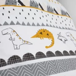 Dunelm Elements Geosaurus 100% Cotton Duvet Cover and Pillowcase Twin Pack Set Reversible, MultiColoured, Printed -Eve Home And Furniture Shop 1000167428 alt02