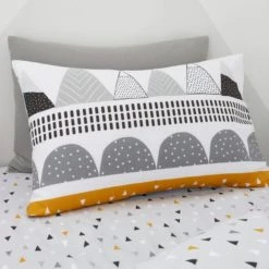 Dunelm Elements Geosaurus 100% Cotton Duvet Cover and Pillowcase Twin Pack Set Reversible, MultiColoured, Printed -Eve Home And Furniture Shop 1000167428 alt05