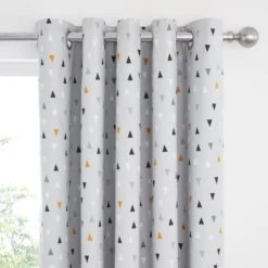 Dunelm Elements Geosaurus 100% Cotton Blackout Eyelet Curtains MultiColoured, Printed 10 Dunelm Elements Geosaurus 100% Cotton Blackout Eyelet Curtains MultiColoured, Printed -Eve Home And Furniture Shop 1000167430 alt02