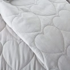 Dunelm Grey Heart Bedspread Quilted, Bedspreads & Runners, Polyester -Eve Home And Furniture Shop 1000167446 alt01