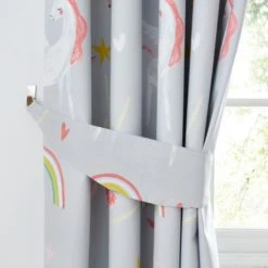 Dunelm Party Animals Grey Blackout Eyelet Curtains Polycotton, Printed -Eve Home And Furniture Shop 1000167448 alt03