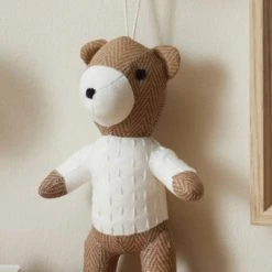 Dunelm Mini Bear Toy Soft Toys, Patterned, Cotton -Eve Home And Furniture Shop 1000167456 alt01