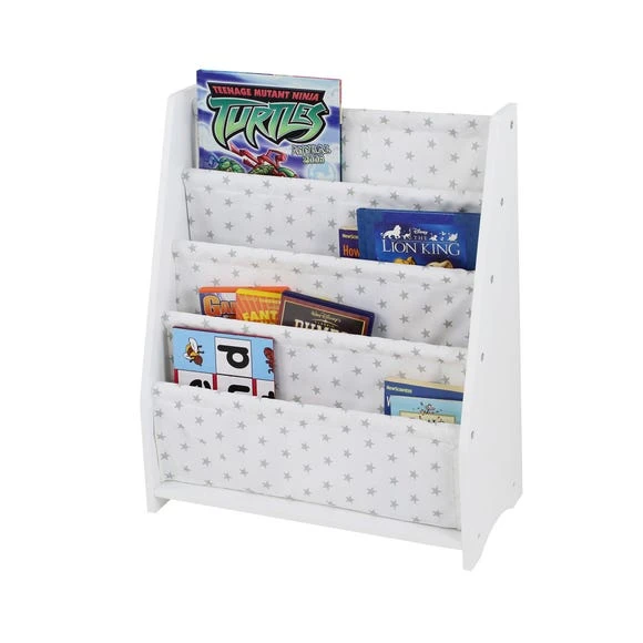 Lloyd Pascal White and Grey Star Bookcase Wood, Kids Bookcase 3 Lloyd Pascal White and Grey Star Bookcase Wood, Kids Bookcase - Image 3