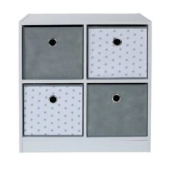 Lloyd Pascal Grey Star 4 Cube Storage Unit Storage Boxes, Wood -Eve Home And Furniture Shop 1000168414 alt02