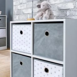 Lloyd Pascal Grey Star 4 Cube Storage Unit Storage Boxes, Wood -Eve Home And Furniture Shop 1000168414 alt04