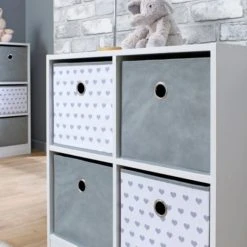 Lloyd Pascal Grey Heart 4 Cube Storage Unit Wood -Eve Home And Furniture Shop 1000168415 alt02