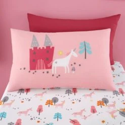 Cosatto Unicornland 100% Cotton Duvet Cover and Pillowcase Set Kids, Reversible, Pink -Eve Home And Furniture Shop 1000168870 alt01