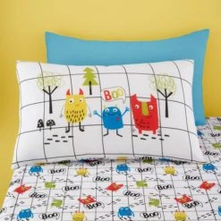 Cosatto Monster Mob 100% Cotton Duvet Cover and Pillowcase Set Kids, Duvet Cover Sets, Reversible -Eve Home And Furniture Shop 1000168876 alt01